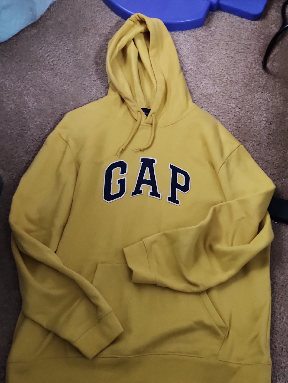 GAP Men's Yellow Logo Crewneck Hoodie